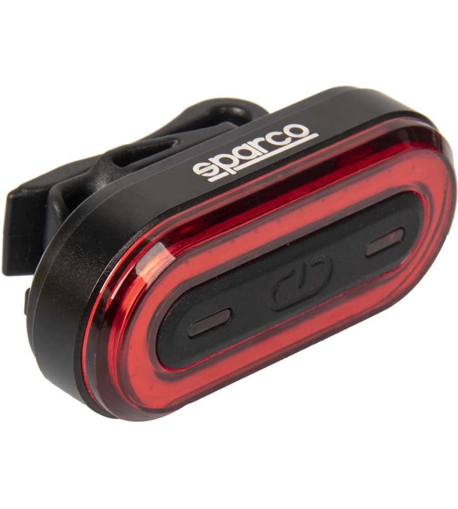 FANALINO POSTERIORE PER BICICLETTA SPARCO IN ALLUMINIO E SILICONE, 3 MODALITA' DI ILLUMINAZIONE